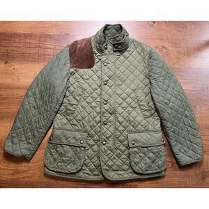 Polo Ralph Lauren Mens Quilted Shooter Hunting Jacket Leather Patch Size Medium